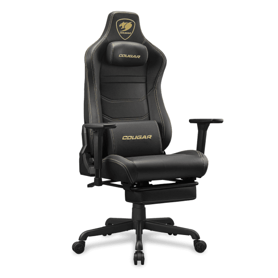 Cougar Cougar Armor EVO S Gold Gaming Chair, 3D Adjustable Armrest, Breathable PVC Leather, Lumbar Cushion, Magnetic Memory Foam Neck Pillow | 3MEVSGLB.0001 - product view 2 of 5