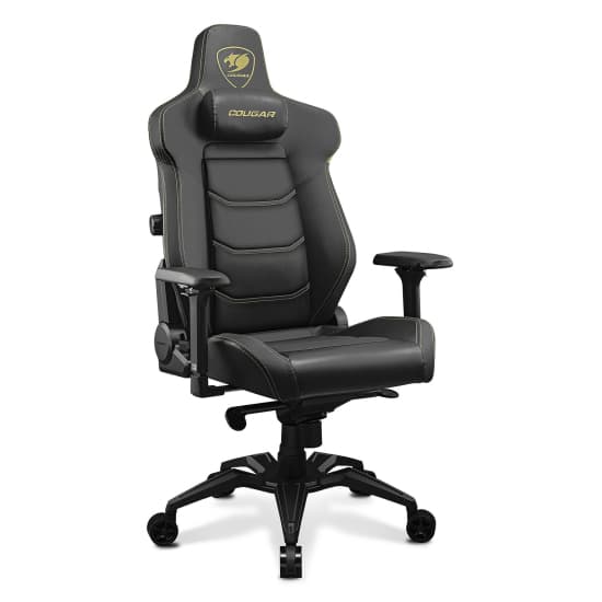 Cougar COUGAR ARMOR EVO Royal Gaming Chair, Magnetic neck pillow memory foam, Breathable PVC leather, Full steel frame for sturdy support, 4D adjustable armrest, 5-star base and extra-size wheels, Support up to 160kg, Black | 3MEVOGLB.0001 - product view 1 of 6