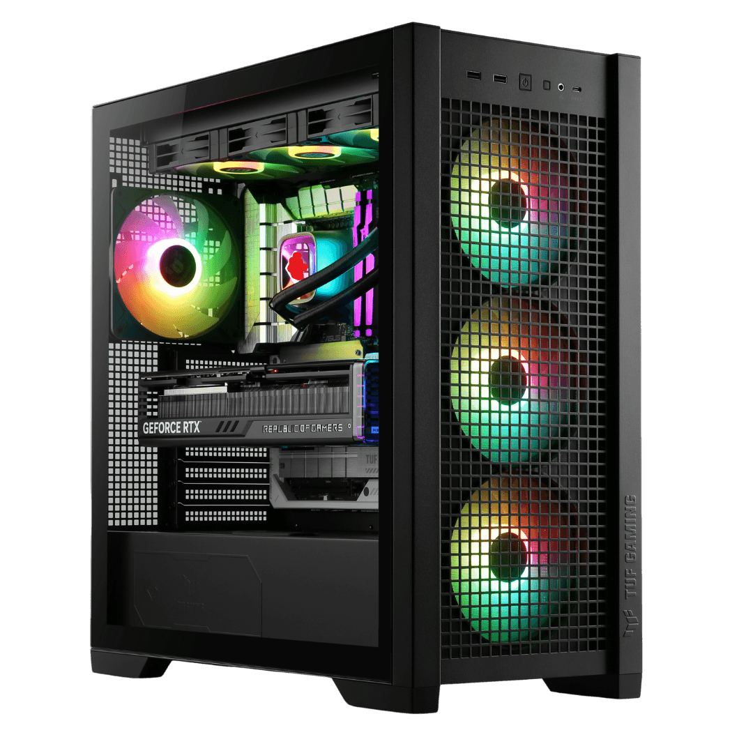 Asus Ultimate ASUS Powered Gaming PC, AMD Ryzen 9 9950X, TUF RTX 4070 Ti Super 16GB OC, 32GB (2x 16GB) 6400MTs, 2TB 990 PRO, 850W - product view 1 of 4