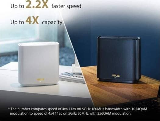Asus ASUS ZenWiFi AX6600 (XT8) Tri-Band Mesh WiFi 6 System, Coverage up to 5500 sq.ft & 6+ Rooms, AiMesh, Included Lifetime Internet Security, Easy Setup, Parental Control, 2 Pack, 2 Pack | 90IG0590-MO3G20 - product view 2 of 3