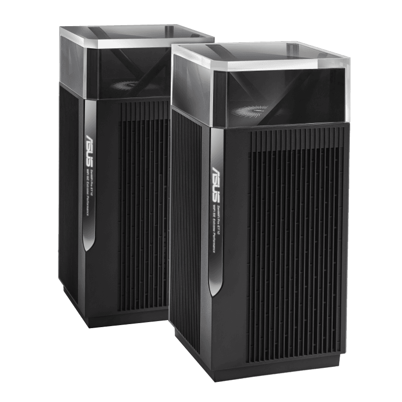 Asus ASUS ZenWiFi Pro ET12 AX11000 Mesh System, 4804 Mbps Speed, Wi-Fi 6E, Alexa, 2.5G Tri-Band, 2x GigETH LAN / 1x ETH WAN, Black | 90IG05Z0-MO3A10 - product view 2 of 4