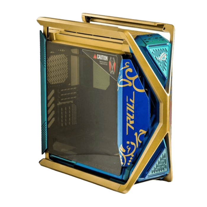 ASUS ROG Hyperion GR701 E-ATX Computer Dhahab Edition Case, Support GPU up to 460mm, 420mm dual radiator support, metal GPU holder, component storage, ARGB fan hub, 60W fast charging | 90DC00F0-B39000 – Buy Online