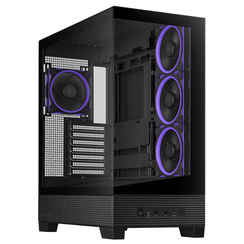 ASUS A31 PLUS Mid Tower ATX Case, 4X Pre-installed ARGB fans, Support Hidden-connector Mobo, 360mm Radiators, 380mm GPU, Clean cable management, Black | 90DC00R0-B19000 – Buy Online