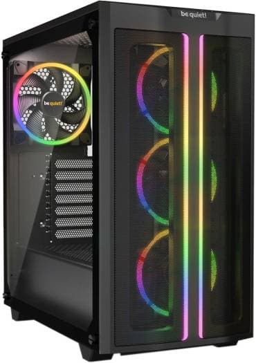 Be quiet! Be Quiet! Pure Base 500 FX aRGB Mid-Tower ATX Computer Case, 4x Light Wings PWM Fans, Up to 360mm Radiator Support, ABS + Steel + Tempered Glass Materials, USB-C / USB-A / Mic + Audio, Black | BGW43 - product view 1 of 4
