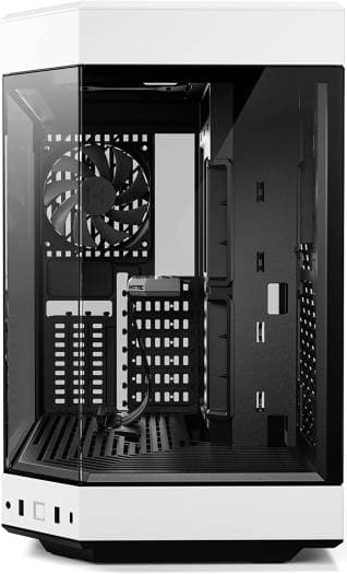 HYTE HYTE Y60 Modern Aesthetic Mid-Tower ATX Gaming PC Case, PCIE 4.0 Cable, Panoramic Tempered Glass Design, 3 Pre-installed 120mm Fans, Dual Chamber, 360mm Radiator Support, Black/White | CS-HYTE-Y60-BW - product view 2 of 7