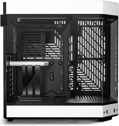 HYTE HYTE Y60 Modern Aesthetic Mid-Tower ATX Gaming PC Case, PCIE 4.0 Cable, Panoramic Tempered Glass Design, 3 Pre-installed 120mm Fans, Dual Chamber, 360mm Radiator Support, Black/White | CS-HYTE-Y60-BW - product view 3 of 7