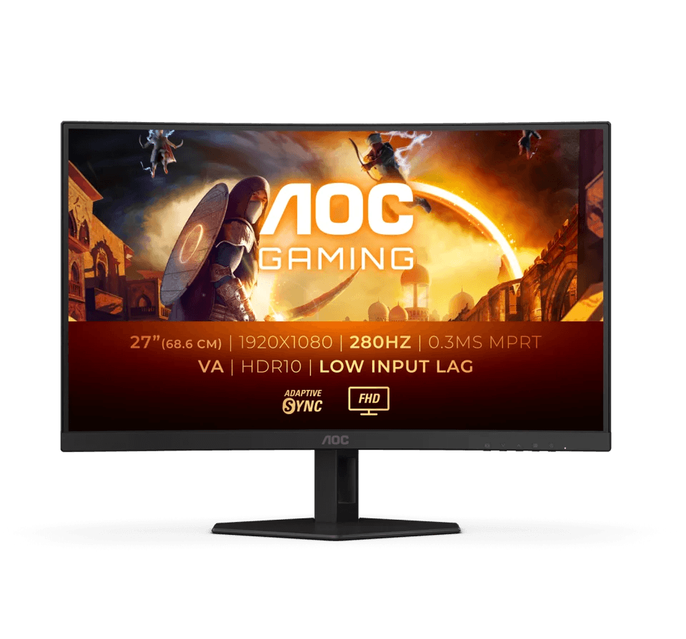 AOC C27G4ZXE 27’’ FHD Fast VA Curved Gaming Monitor, 280Hz 0.3ms MPRT, 1920x1080, HDR 10, 3-sided frameless, Freesync Premium