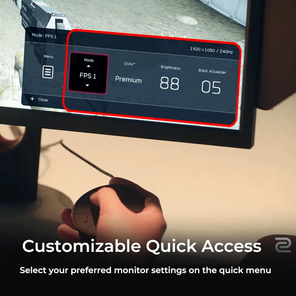 Benq BenQ Zowie XL2746K DyAc+ 27'' FHD TN Gaming Monitor, For Esports, 1920 x 1080 Resolution, 240Hz Refresh Rate, with 0.5ms Response Time, 16:9 Aspect Ratio, HDMI 2.0 / DisplayPort 1.2 Inputs | XL2746K - product view 2 of 8