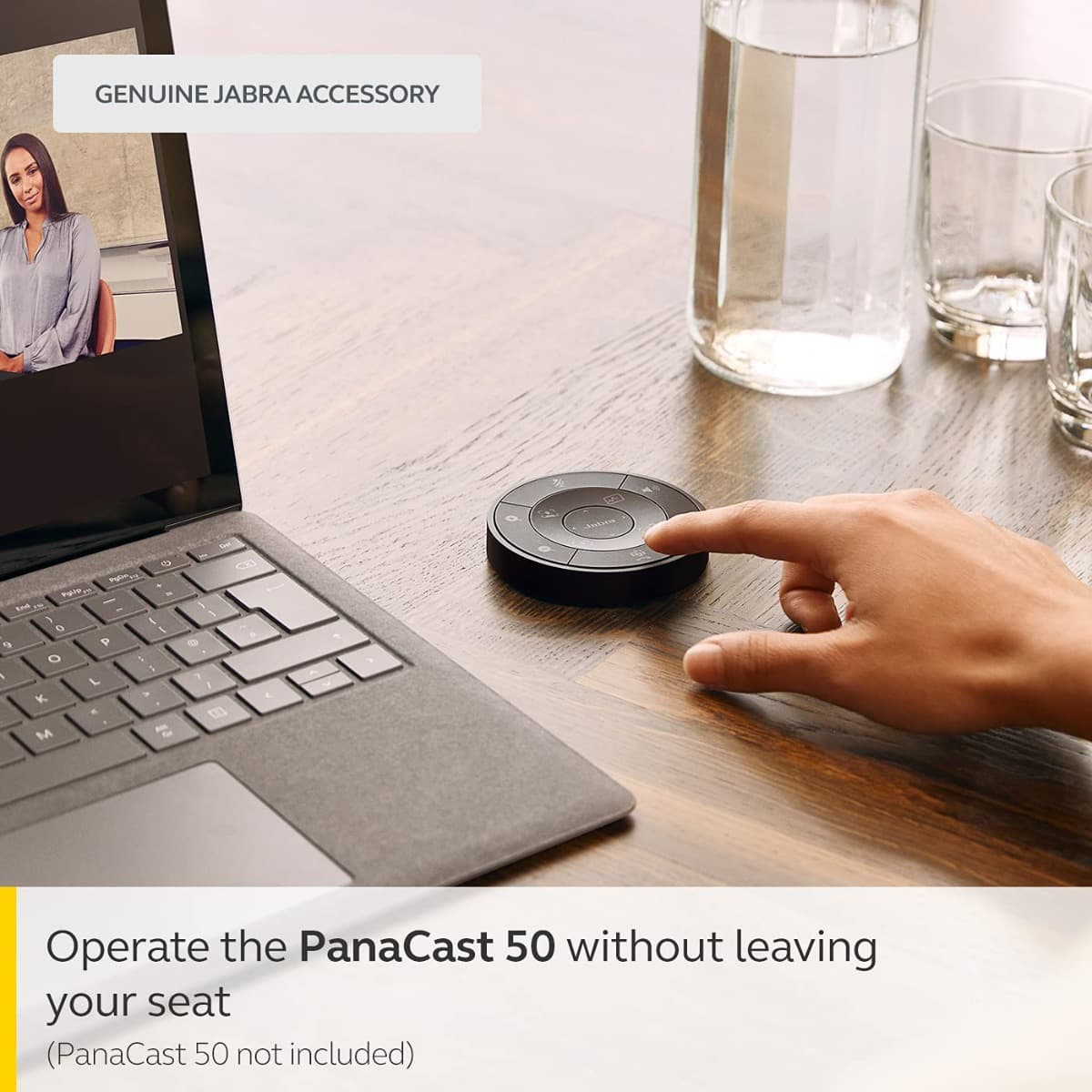 Jabra Jabra 8220-209 PanaCast 50 Remote Control - Simplistic Remote Control for PanaCast 50 Video Bar - All In One Remote Control for Easy-In-Room Operation with Volume Adjustment - Black 8220-209 - product view 3 of 4