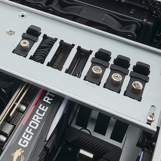 Nanotech Nanotech Rackmounted Workstation QUADRO: AMD Ryzen 9 7950X3D 16-C 32-T, Nvidia QUADRO  RTX A4000 16GB GDDR6, 64GB RAM DDR5 6000Mhz, T700 4TB GEN 5 SSD NVME +18TB HDD WD Ultrastar, 1000W PSU Gold,  With 360mm Liquid Cooler, Win11 PRO,  and  1 Year Warranty - product view 2 of 15