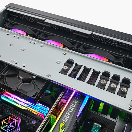 Nanotech Nanotech Rackmounted Workstation and Rendering: AMD Ryzen 9 7950X3D 16-C 32-T, Nvidia 4080 SUPER  GDDR6, 64GB RAM DDR5 6000Mhz, 4TB SSD NVME+4TB HDD WD Ultrastar, 1300W, 360mm Liquid Cooler, Win11 PRO, WiFi, Bt, And 1 Year Warranty - product view 3 of 15