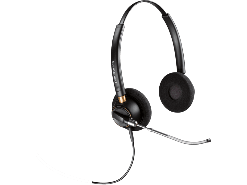 Poly EncorePro 520V Binaural Headset VoiceTube +Quick Disconnect, Noise cancelling Microphone, Black | 783P9AA#ABB