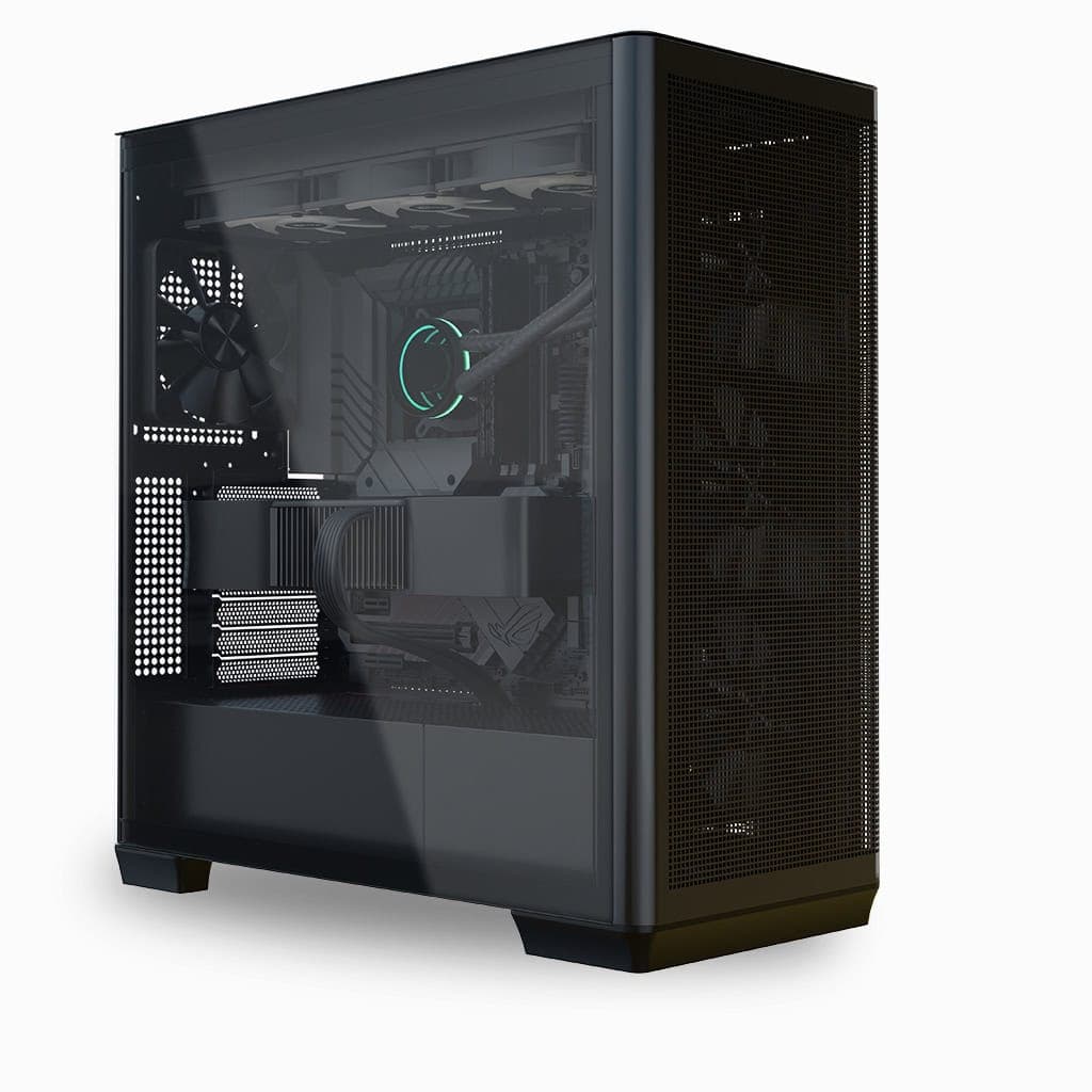 APNX APNX C1-R C1-R-BK-v3 ATX Mid Tower Computer Case, 4x Pre-Installed 120mm PWM Fans, Up To 360mm Radiators, 0.8mm Steel Thickness, Vertical GPU Holder Kit, Black | APCM-CR01343.11 - product view 1 of 2