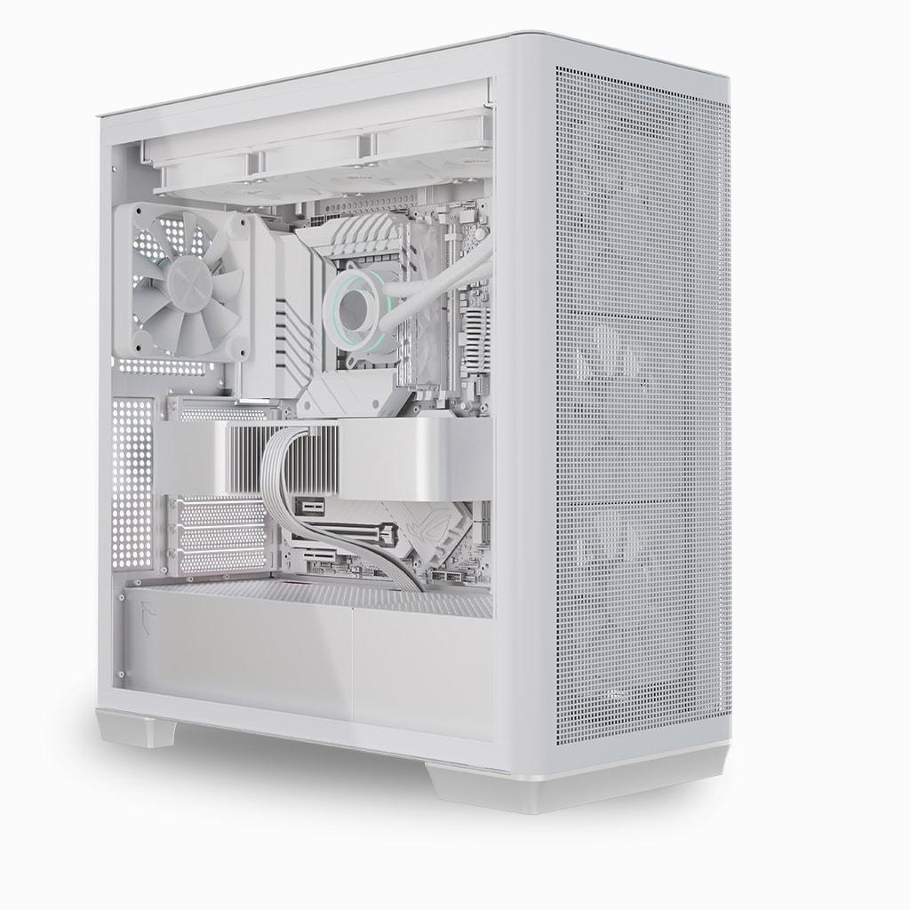 APNX C1-R C1-R-BK-v3 ATX Mid Tower Computer Case, 4x Pre-Installed 120mm PWM Fans, Up To 360mm Radiators, 0.8mm Steel Thickness, Vertical GPU Holder Kit, White | APCM-CR01343.21 – Buy Online