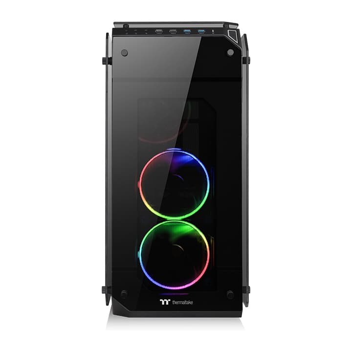 Thermaltake Thermaltake View 71 Tempered Glass RGB Edition E-ATX Case, 5mm Tempered Glass x 4 (Left & Right & Front & Top), 4x Pre Installed Fans, USB 3.0 x 2, USB 2.0 x 2, HD Audio x 1, 8+2 Expansion Slots, USB 3.0 x 2, USB 2.0 x 2, HD Audio x 1 | CA-117-00F1WN-00 - product view 2 of 5