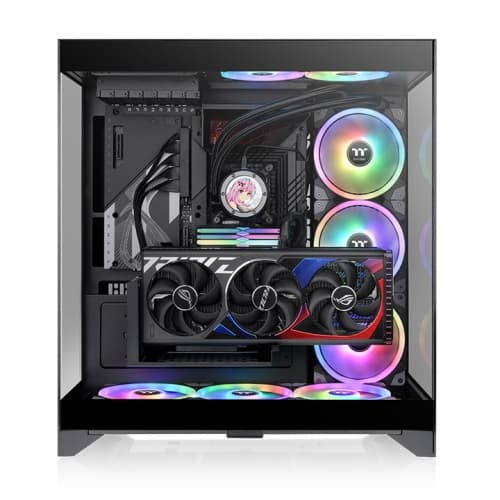 Thermaltake Thermaltake CTE E550 TG Black Mid Tower ATX Case, 3 Tempered Glass Panels, Three-Way VGA Installations Dual Chamber Design,  Hidden-Connector Mobo Support | CA-1Z8-00M1WN-00 - product view 3 of 6