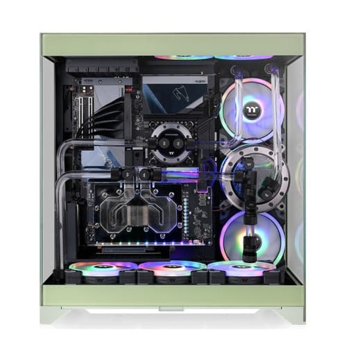 Thermaltake Thermaltake CTE E550 TG Matcha Green Mid Tower ATX Case, 3 Tempered Glass Panels, Three-Way VGA Installations Dual Chamber Design, Hidden-Connector Motherboard Support | CA-1Z8-00MEWN-00 - product view 3 of 6