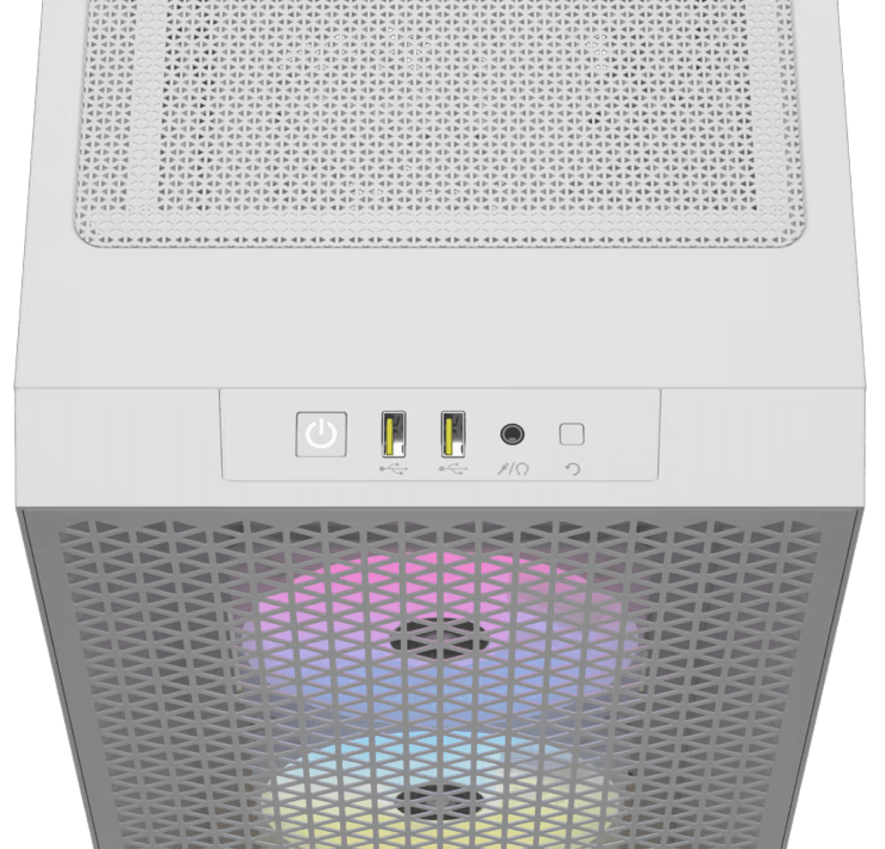 Corsair Corsair 3000D RGB AIRFLOW Mid-Tower PC White Case, Tempered Glass, Fits up to 8x 120mm fans and up to 360mm radiators, 3x AR120 RGB fans, Fits four-slot graphics cards up to 360mm in length | CC-9011256-WW - product view 2 of 5