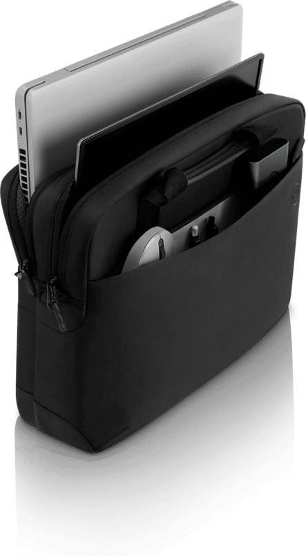 Dell Dell EcoLoop Pro Briefcase 15, 840D fabric, 4.3 in x 11.4 in, Fits most Dell screen sizes up to 15.6",  100% recycled ocean-bound plastic, Weather-resistant, adjustable shoulder strap, luggage pass through, reflective accent - product view 1 of 8