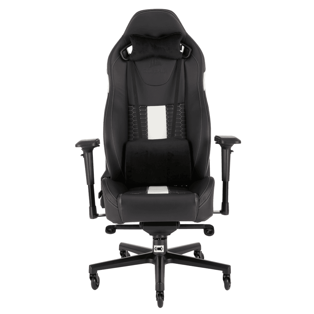 Corsair Corsair T2 ROAD WARRIOR Gaming Chair Black/White, Tilt, Recline, Height Adjust, Half PU Leather, Polyurethane foam (cold foam) | CF-9010007-WW - product view 3 of 3