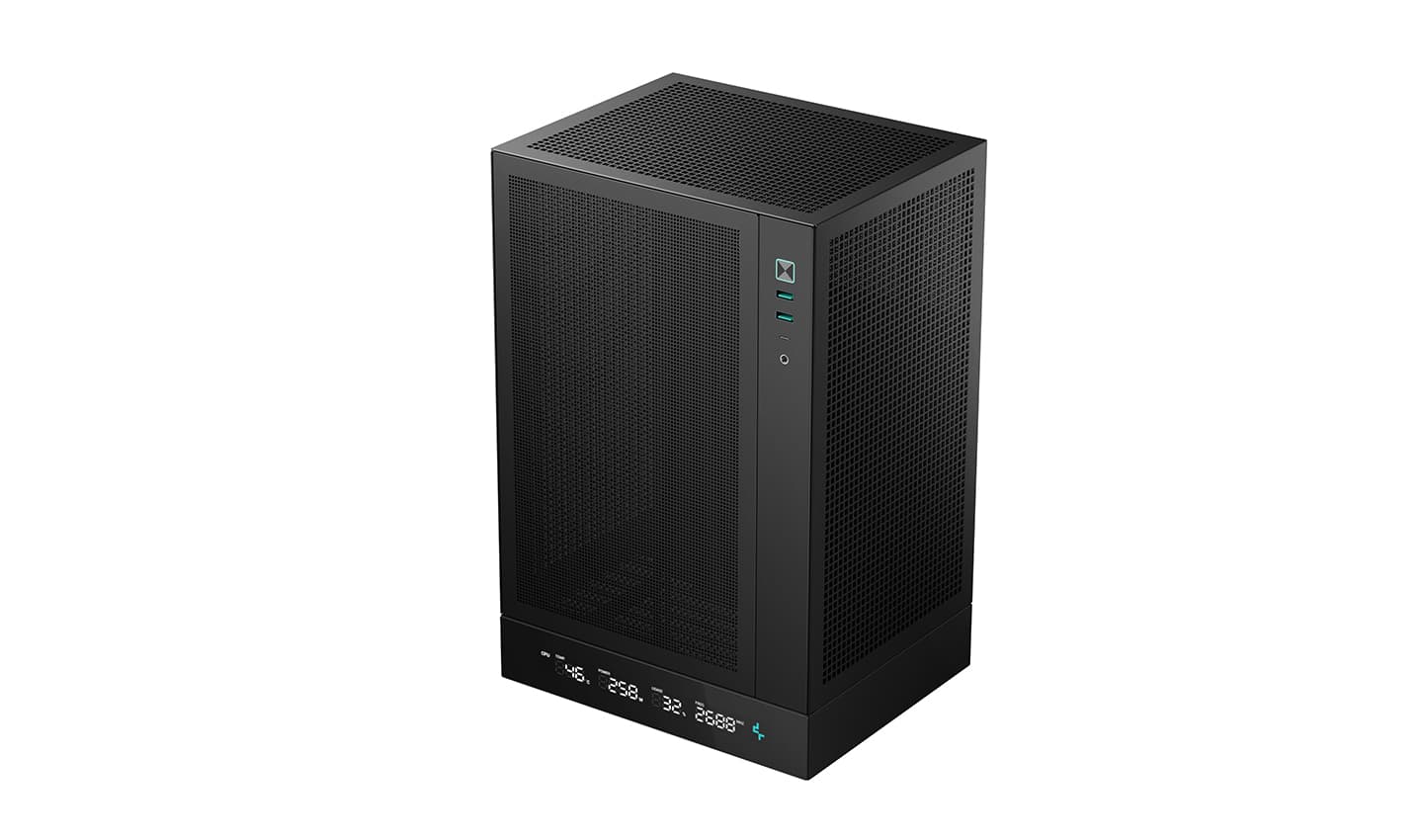 DEEPCOOL Deepcool CH170 DIGITAL Vertical M-ITX Case, With Screen, Full Mesh panel, Supports Upto Mini-ITX Motherboard, 305mm GPU, 240mm Cooler, ATX PSU, Black | R-CH170-BKNPI0D-G-1 - product view 3 of 11