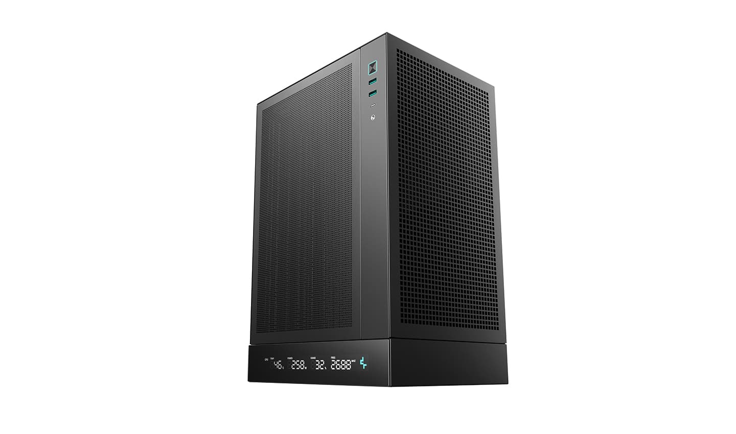 DEEPCOOL Deepcool CH170 DIGITAL Vertical M-ITX Case, With Screen, Full Mesh panel, Supports Upto Mini-ITX Motherboard, 305mm GPU, 240mm Cooler, ATX PSU, Black | R-CH170-BKNPI0D-G-1 - product view 1 of 11