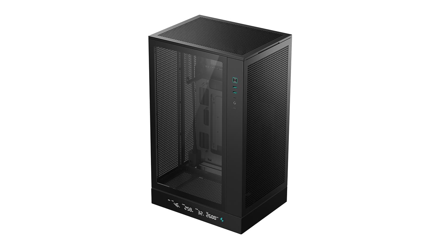 DEEPCOOL Deepcool CH270 DIGITAL Mini-tower Case, Tempered Glass, Motherboard Support Upto Micro-ATX (Rear Connector), 360mm Radiator Supports, Full Mesh Panel, ATX PS2 Support, Black | R-CH270-BKNDM0-G-1 - product view 2 of 10
