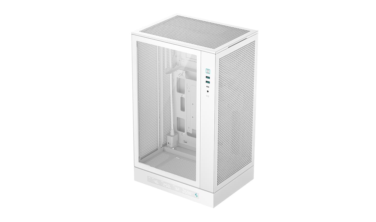Deepcool CH270 DIGITAL Mini-tower Case, Tempered Glass, Motherboard Support Upto Micro-ATX (Rear Connector), 360mm Radiator Supports, Full Mesh Panel, ATX PS2 Support, White | R-CH270-WHNDM0-G-1 image