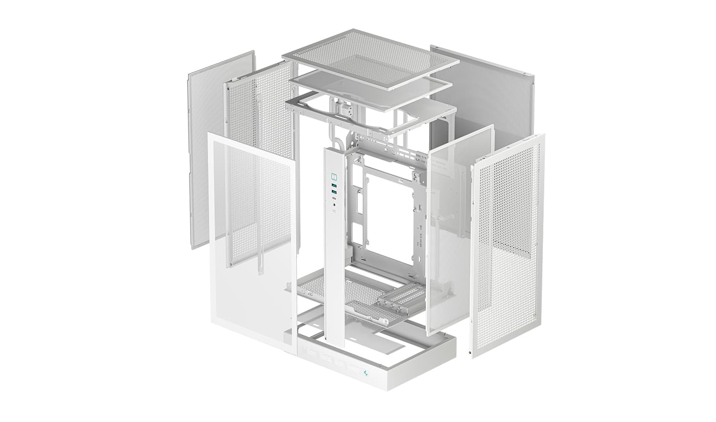 DEEPCOOL Deepcool CH270 DIGITAL Mini-tower Case, Tempered Glass, Motherboard Support Upto Micro-ATX (Rear Connector), 360mm Radiator Supports, Full Mesh Panel, ATX PS2 Support, White | R-CH270-WHNDM0-G-1 - product view 2 of 10