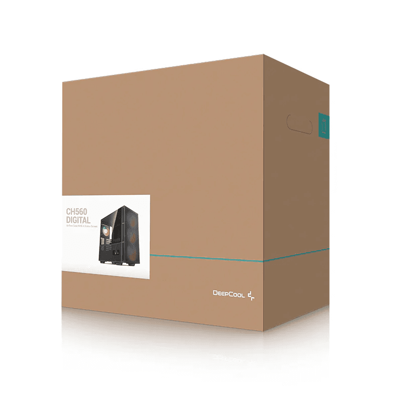 DEEPCOOL Deepcool CH560 Digital ATX Mid Tower Computer Case, ABS+SPCC+Tempered Glass Materials, Real-Time Dual-Status Digital Display, Hybrid Airflow Glass Side Panel, Black | CH560-BKAPE4D-G-1 - product view 3 of 6