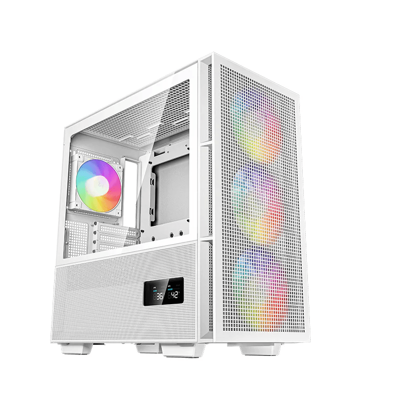 DEEPCOOL Deepcool CH560 Digital ATX Mid Tower Computer Case, ABS+SPCC+Tempered Glass Materials, 3140mm ARGB Fans, Real-Time Dual-Status Digital Display, Hybrid Airflow Glass Side Panel, White | R-CH560-WHAPE4D-G-1 - product view 2 of 6