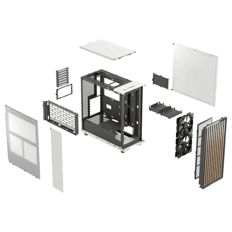 Fractal Design Fractal Design North Chalk White Tint Gaming Case, Temp Glass Side Panel, Support Up to 360mm Radiator &amp; 6x120mm Fans, 2 x 2.5/3.5" Drive Bays, USB-C 3.1 Gen 2, 2 x USB-A 3.1 | FD-C-NOR1C-03 - product view 3 of 7