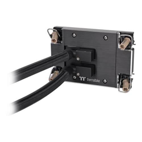 Thermaltake Thermaltake AW420 Workstation AIO Liquid Cooler, Nickel-Plated Copper Water Block, Air Flow 119.6CFM (one fan), Air Pressure 3.57 mm-H2O (one fan), PWM 500~2000 R.P.M,  Supports Intel LGA4677 & AMD sTR5 / SP6 Sockets, Black | CL-W445-PL14BL-A - product view 3 of 7
