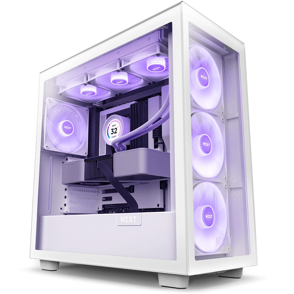 NZXT NZXT Powered High Perfomance Gaming PC, AMD 7800X3D, NVIDIA 4070 OC White 12GB, 32GB (2x16GB) DDR5 RAM, 2TB NVMe SSD, AIO Cooler, 850W 80+ Gold, WiFi+BT - product view 1 of 1
