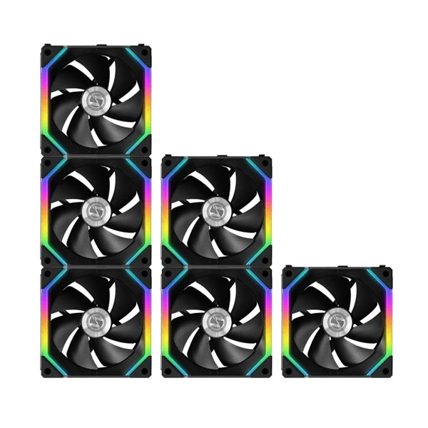 LIAN LI Lian Li UNI FAN SL 120mm Black Single ARGB Case Fan, 120 X 120 X 25 ( mm ), 800~1900RPM, 2.54mmH2O Max. Air Pressure, 58.54CFM Max. Air Flow, Fluid Dynamic Bearing(FDB) | UF-SL120-1B BLACK - product view 3 of 4