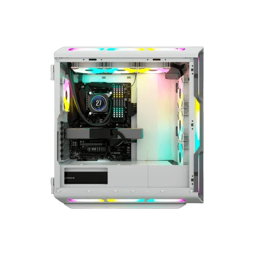 Corsair Corsair ICUE 5000T RGB Tempered Glass Mid Tower ATX PC Case, Tempered Glass, 9x Expansion Slots, 6x Drive Bays, RGB???s Contoured Curves & 208 Individually Addressable RGB LEDs White| CC-9011231-WW - product view 3 of 6