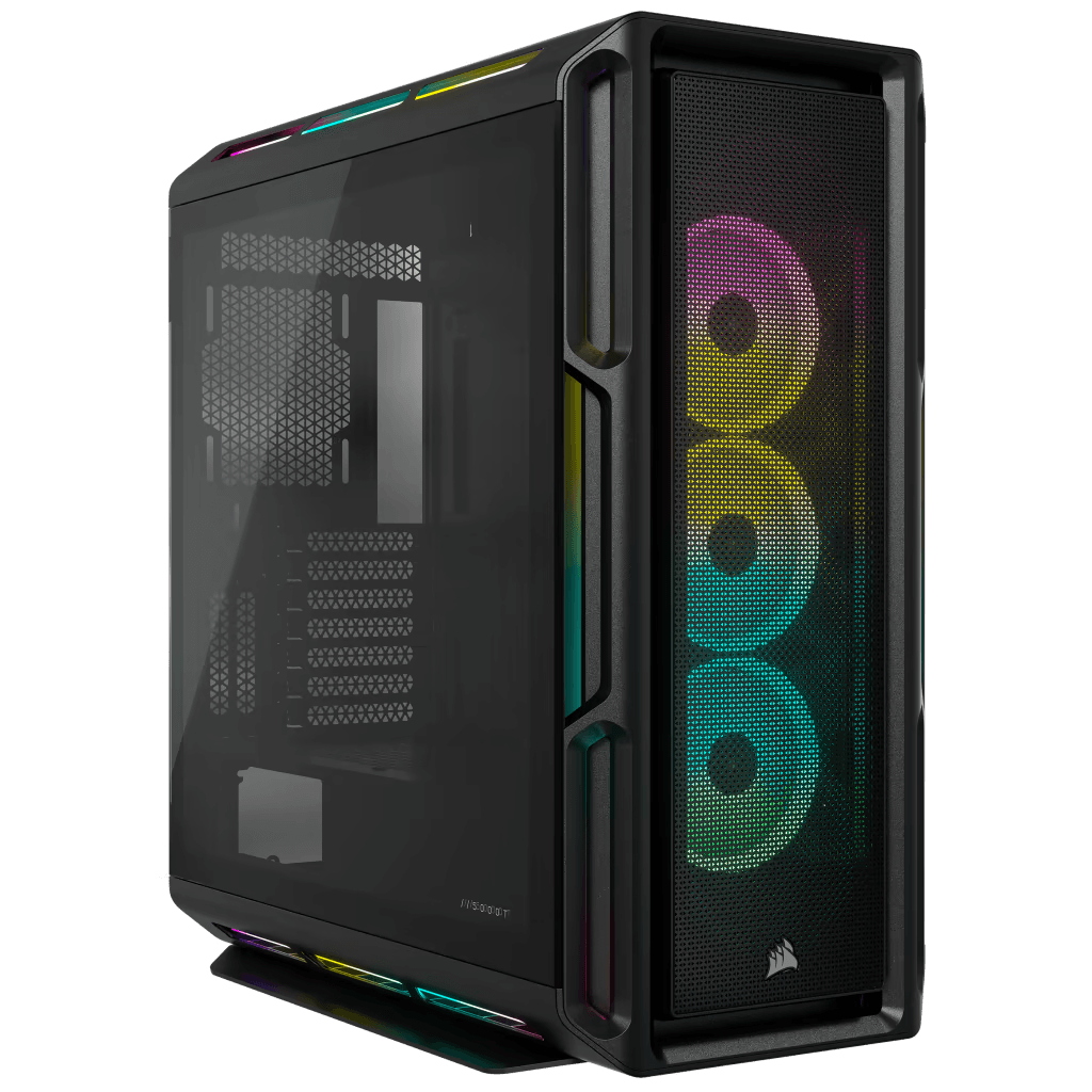 Corsair iCUE 5000T RGB Tempered Glass Mid Tower ATX PC Case, Tempered Glass, 9x Expansion Slots, 6x Drive Bays, RGB???s contoured curves & 208 individually addressable RGB LEDs Black | CC-9011230-WW – Buy Online