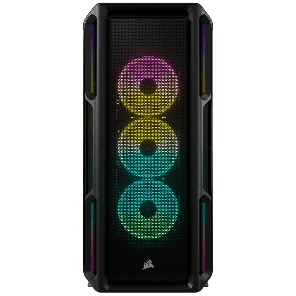 Corsair Corsair iCUE 5000T RGB Tempered Glass Mid Tower ATX PC Case, Tempered Glass, 9x Expansion Slots, 6x Drive Bays, RGB???s contoured curves & 208 individually addressable RGB LEDs Black | CC-9011230-WW - product view 3 of 6