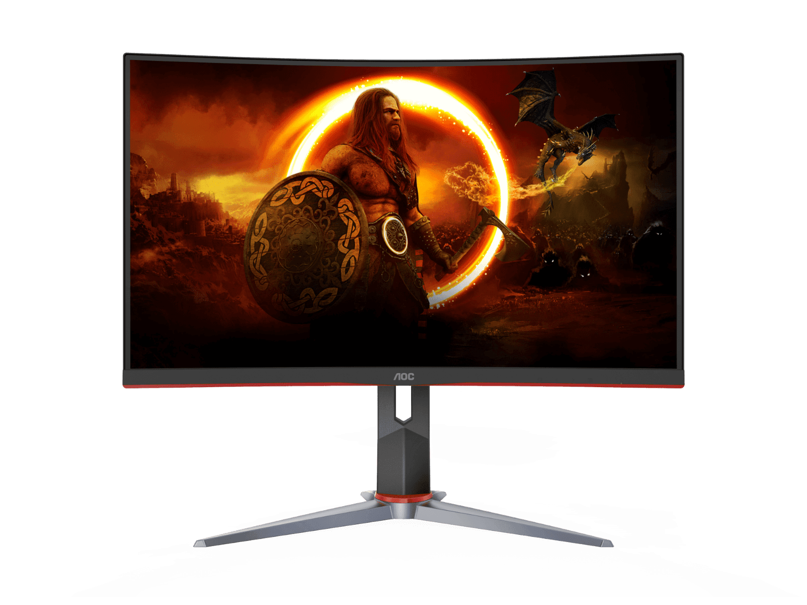 AOC AOC CQ27G4 Curved Gaming Monitor, 27" VA Display, QHD Resolution, 180Hz, 0.5ms (MPRT), Adaptive Sync, Low Input Lag, 16.7m Color Display, Black | CQ27G4/89 - product view 2 of 9