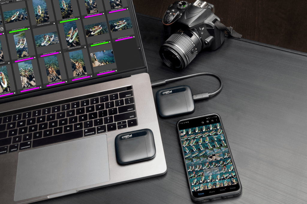 Crucial Crucial X6 4TB External Portable SSD, USB-C, 5.6x faster, PC, Mac, Sequential Read 800 MB/s,  PS4, Xbox One, Android devices, and more. | CT4000X6SSD9 - product view 1 of 4