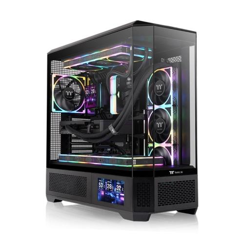 Thermaltake View 600 TG Black Full Tower E-ATX case, up to ten 120/140mm fans & 360mm/420mm radiators, built-in GPU bracket, Compatible Hidden-connector Motherboards | CA-11H-00F1WN-00 – Buy Online