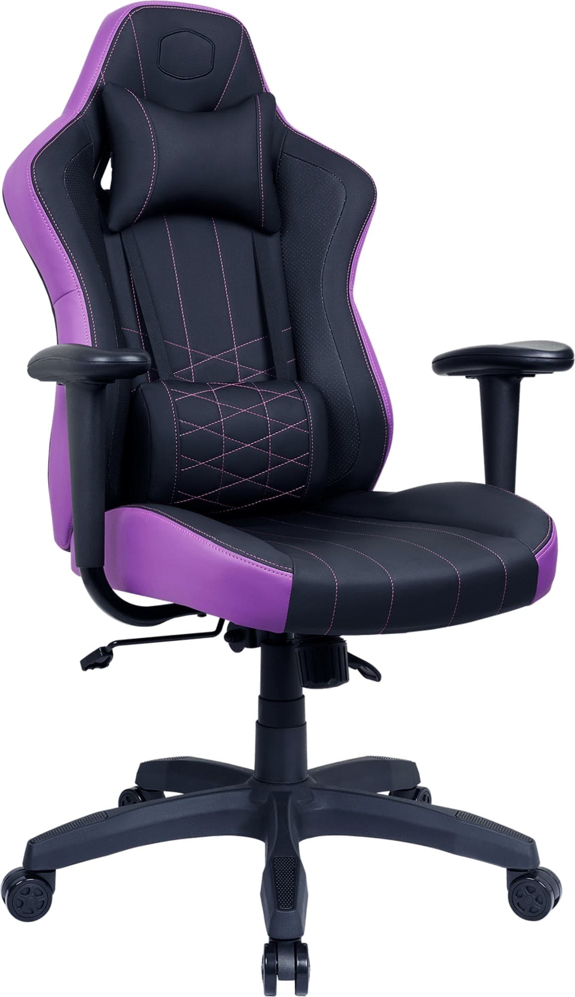 Cooler Master Cooler Master Caliber E1 Gaming Chair,  Head & Lumbar Pillows, Comfortable & Breathable PU Leather, Splash / Dust Out, Purple | CMI-GCE1-PR - product view 2 of 6