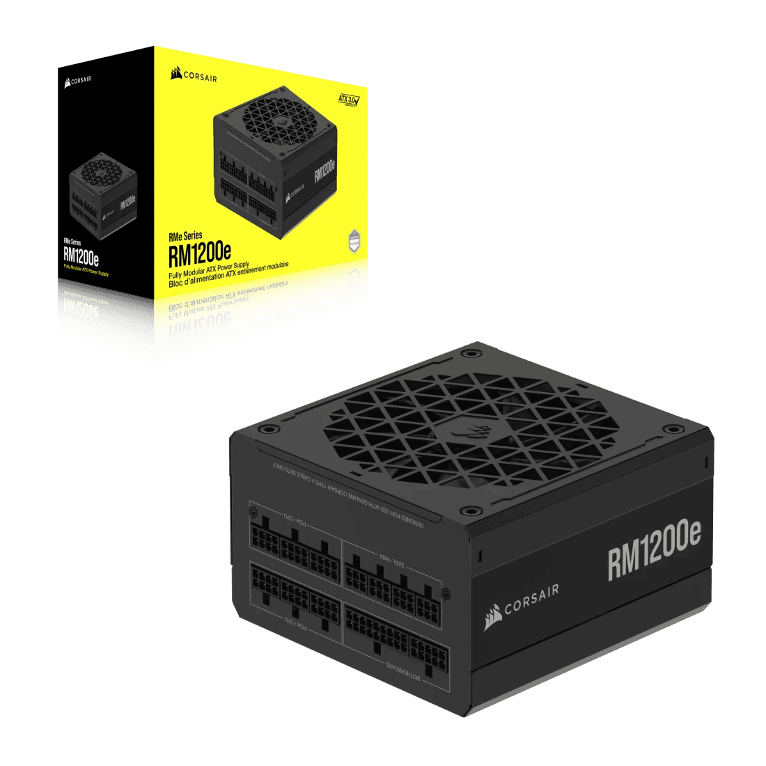 Corsair RMe Series RM1200e Fully Modular Low-Noise ATX Power Supply,  ATX 3.1 & PCIe 5.1, 80 PLUS Gold, Black  | CP-9020258 – Buy Online
