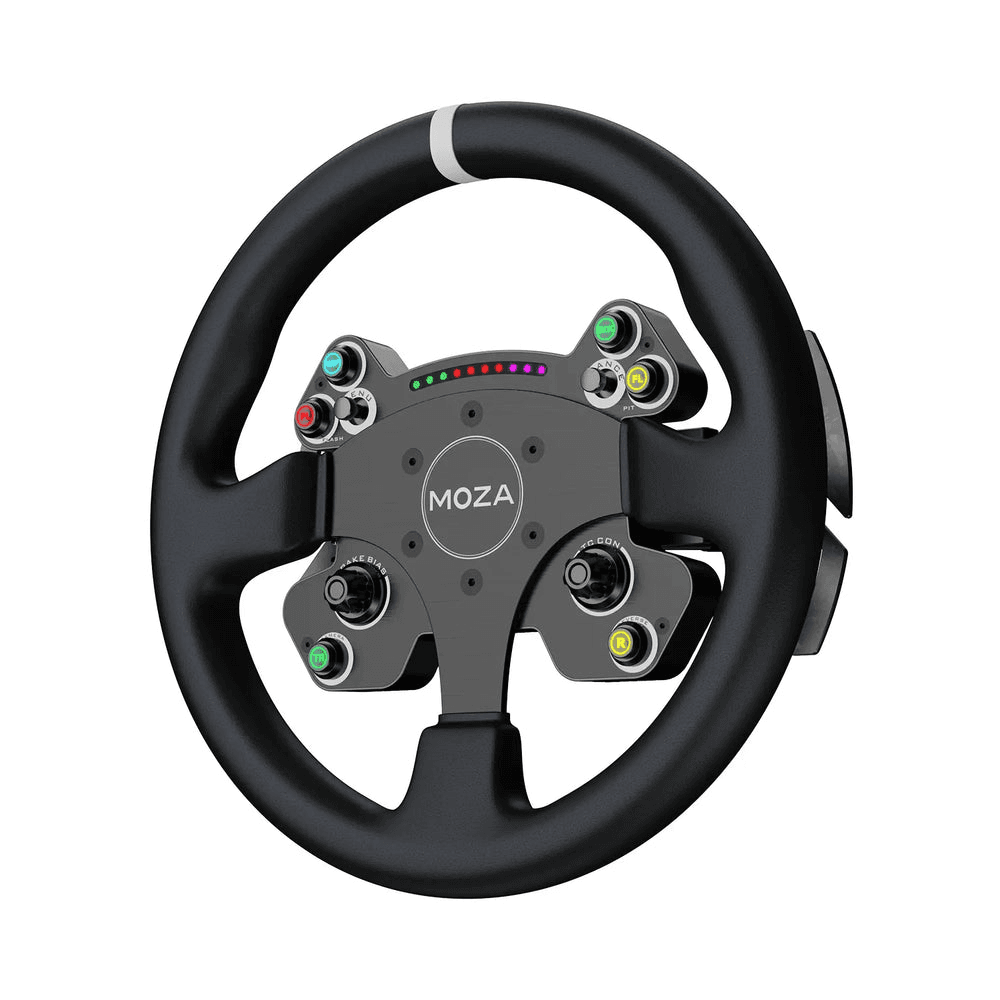 MOZA MOZA RS057 CS V2P Steering Wheel, 13-Inch Authentic Racing Rim, Microfiber Leather, Forged Carbon Fiber Shifters, Aviation-Grade Aluminum - product view 2 of 4