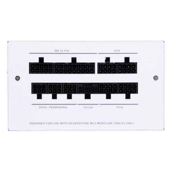 Silverstone SilverStone DA850R Fully Modular Power Supply, 80 PLUS Gold, 850W ATX 3.0 & PCIe 5.0, Active PFC, Silent 120mm Fan, Advanced Protections, 12V-2x6 PCIe Connector, White | SST-DA850R-GMA-WWW - product view 2 of 4