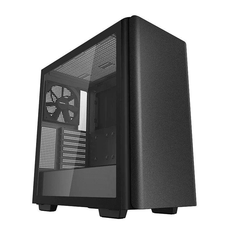 DEEPCOOL DeepCool CK500 Mid-Tower Case, 2x Pre Installed Fans, 4x Drive Bays, 7x Expansion Slots, ABS+SPCC+Tempered Glass, Balanced airflow and noise performance, Black | R-CK500-BKNNE2-G-1 - product view 1 of 6