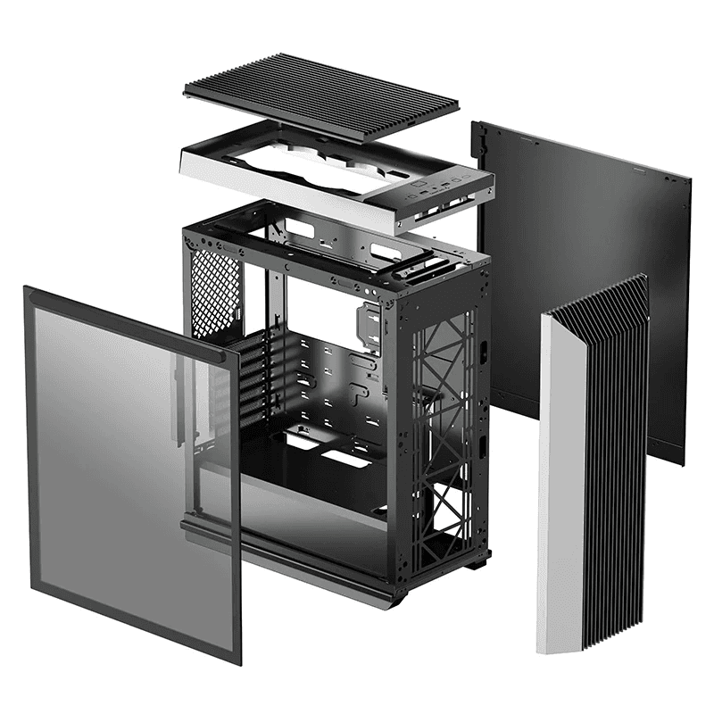 DEEPCOOL DeepCool CL500 ADD-RGB 4F Mid-Tower ATX Case, Magnetic Side Panel with Tempered Glass with 120mm 4 A-RGB Fans, 5x Drive Bays, 7x Expansion Slots, Motherboard Supports Up to ATX, Black & Gray | R-CL500-BKNMA4N-A-1 - product view 2 of 6