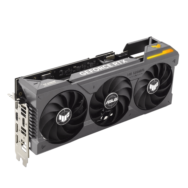 ASUS TUF Gaming GeForce RTX 4070 Ti OC Edition, 12GB GDDR6X 192-bit Memory, 7680 CUDA Cores, 2730 Engine Clock, 21 Gbps Memory Speed, PCI E 4.0, 2xHDMI 2.1a / 3x DP 1.4a / HDCP 2.3 | 90YV0IJ0-M0NA00 - product view 1 of 5