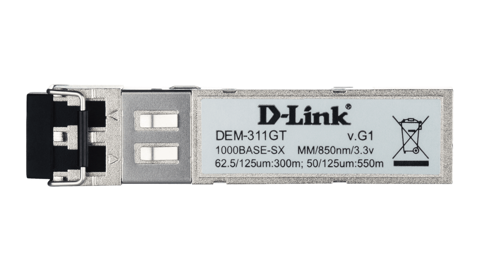D-link D-Link DEM-311GT 1000BASE-SX Multi-Mode 550 M LC SFP Transceiver SILVER - product view 2 of 2