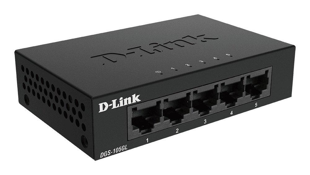 D-link D-Link DGS-105GL 5-Port Gigabit Unmanaged Desktop Switch, 10/100/1000 Mbps, Fanless Metal Design, Plug-and-Play | DGS-105GL - product view 3 of 3
